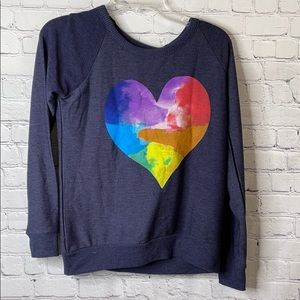 Chaser Rainbow Heart Sweatshirt sz small